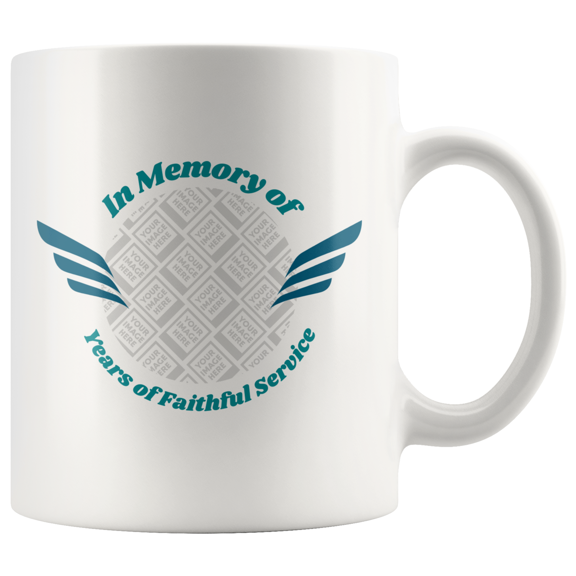 In Memory of Years of Faithful Service Personalized Mug