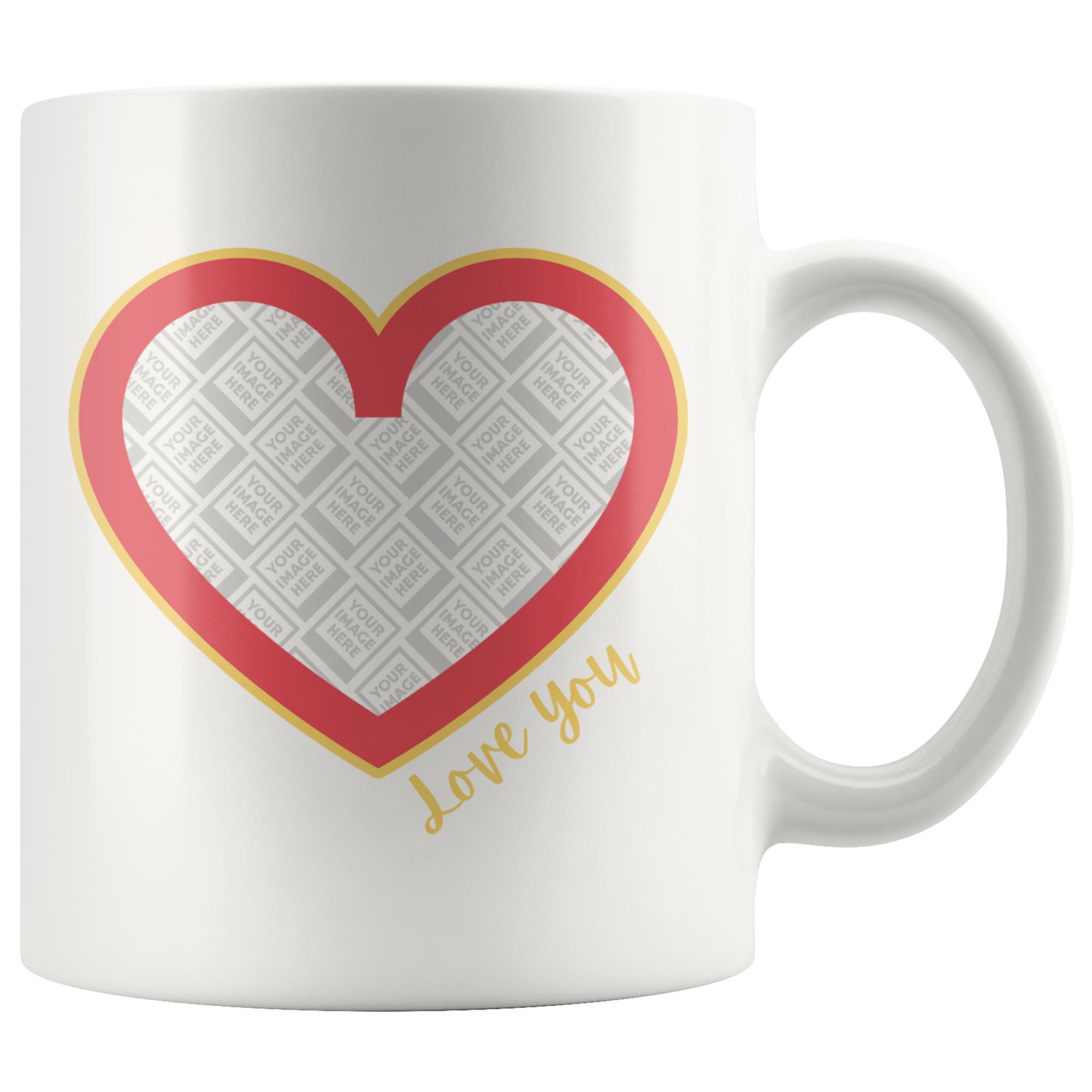 Love You Heart Frame Personalized Mug