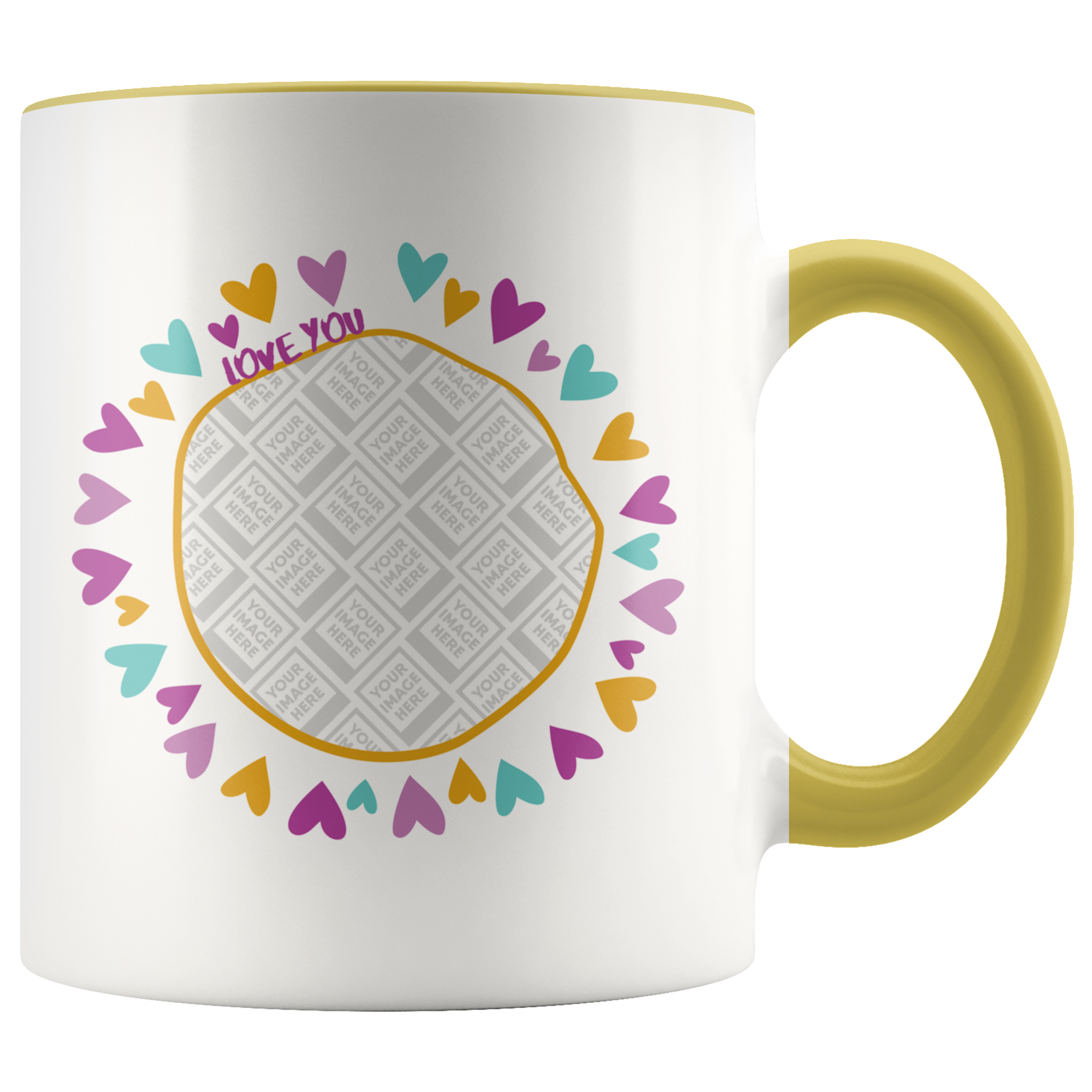 Love You Heart Circle Personalized Mug