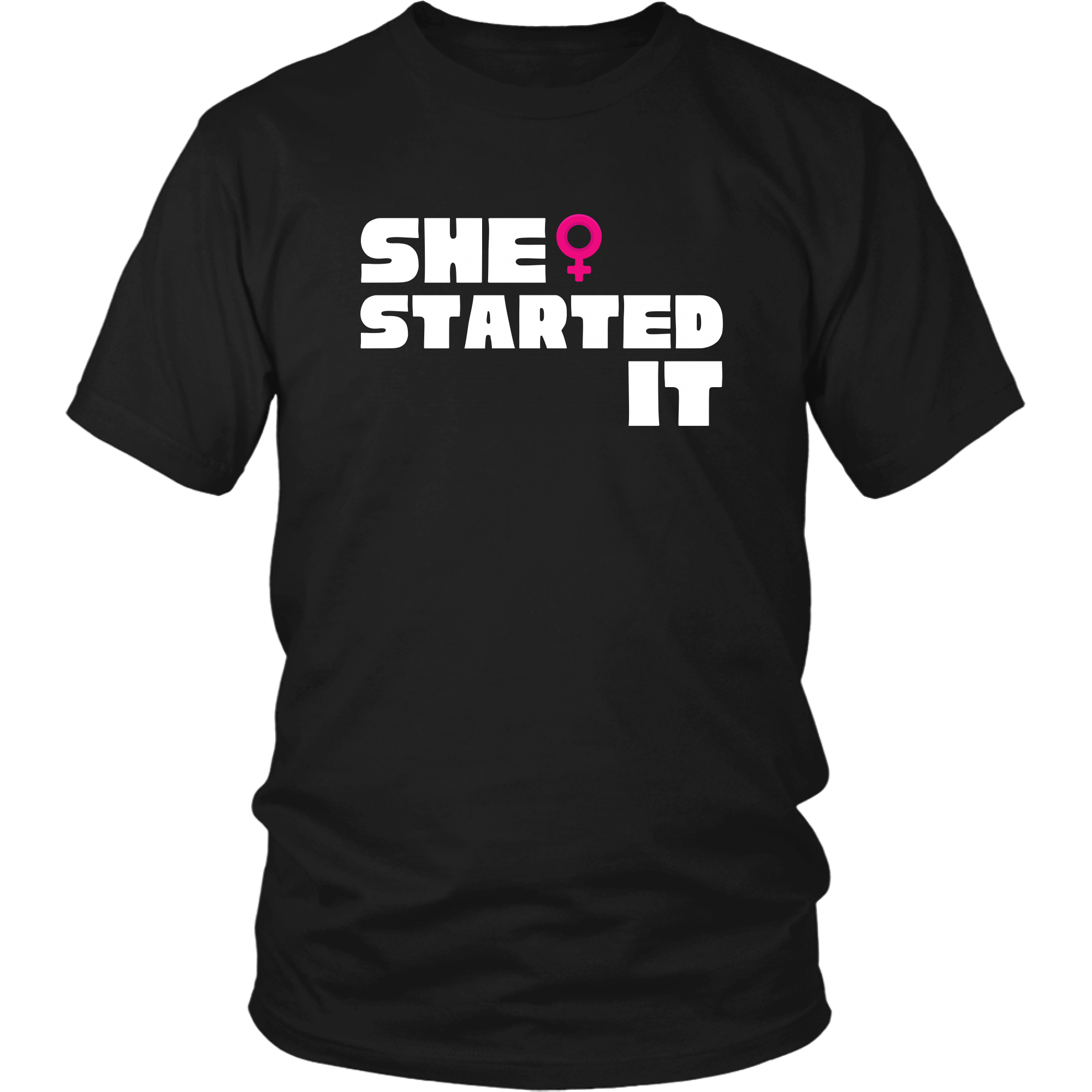 He / She Started It Funny Couple Fight T-Shirt Set Combo