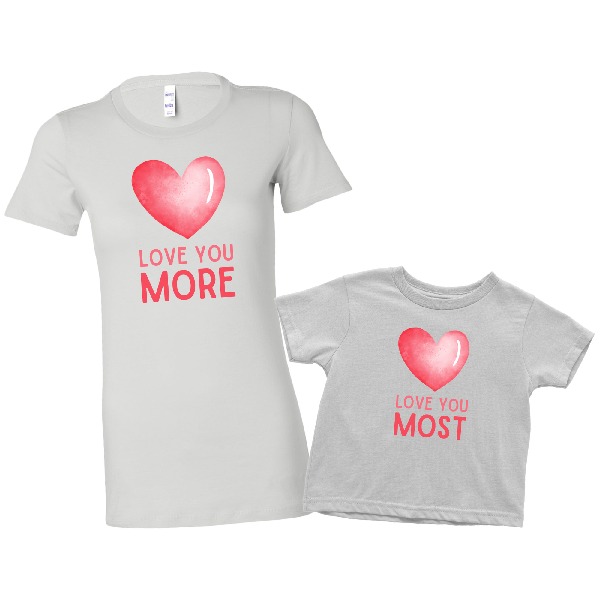 Love You Most, Love You More Heart Mommy and Me Shirt Set