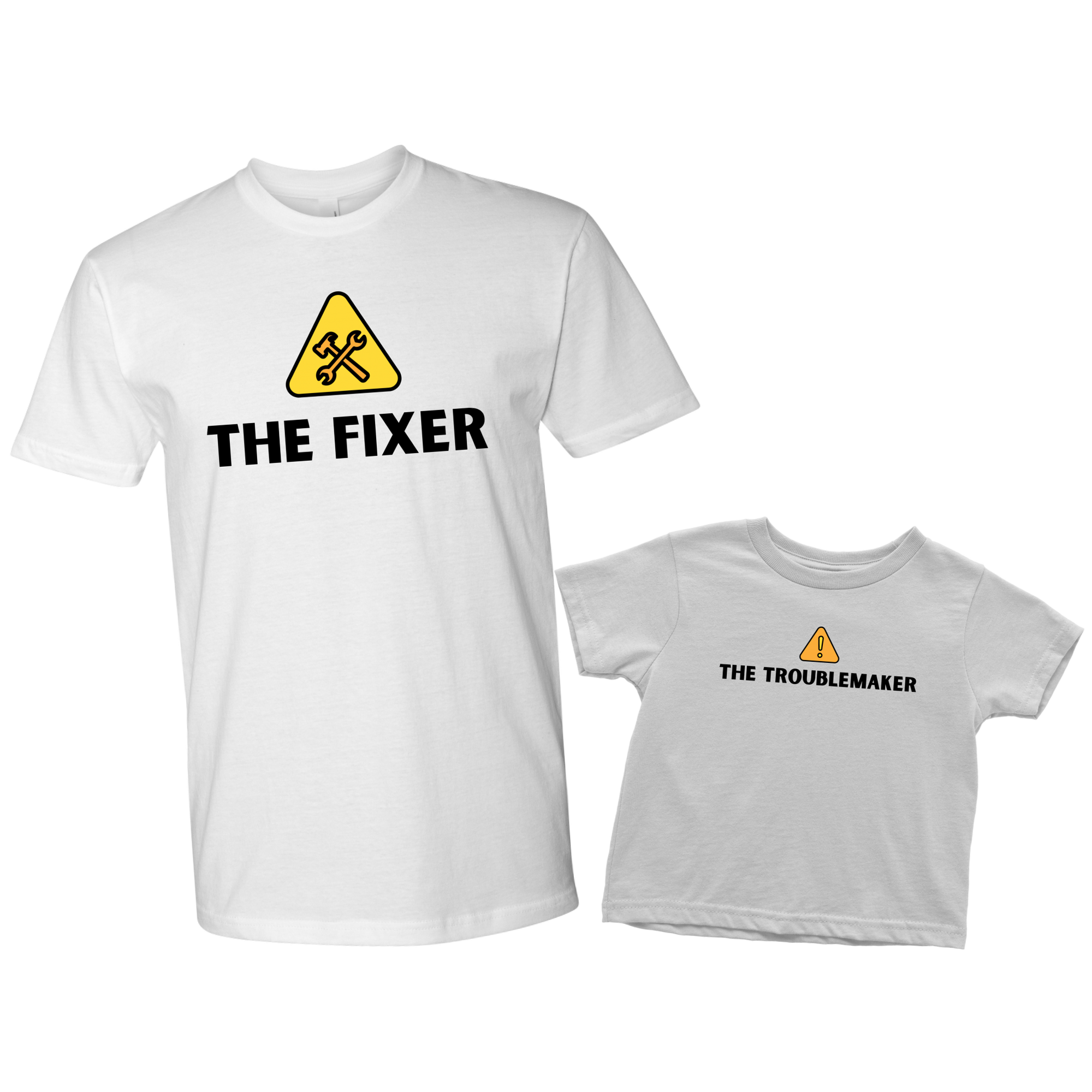 The Fixer and Troublemaker Daddy & Me Shirt Set Combo