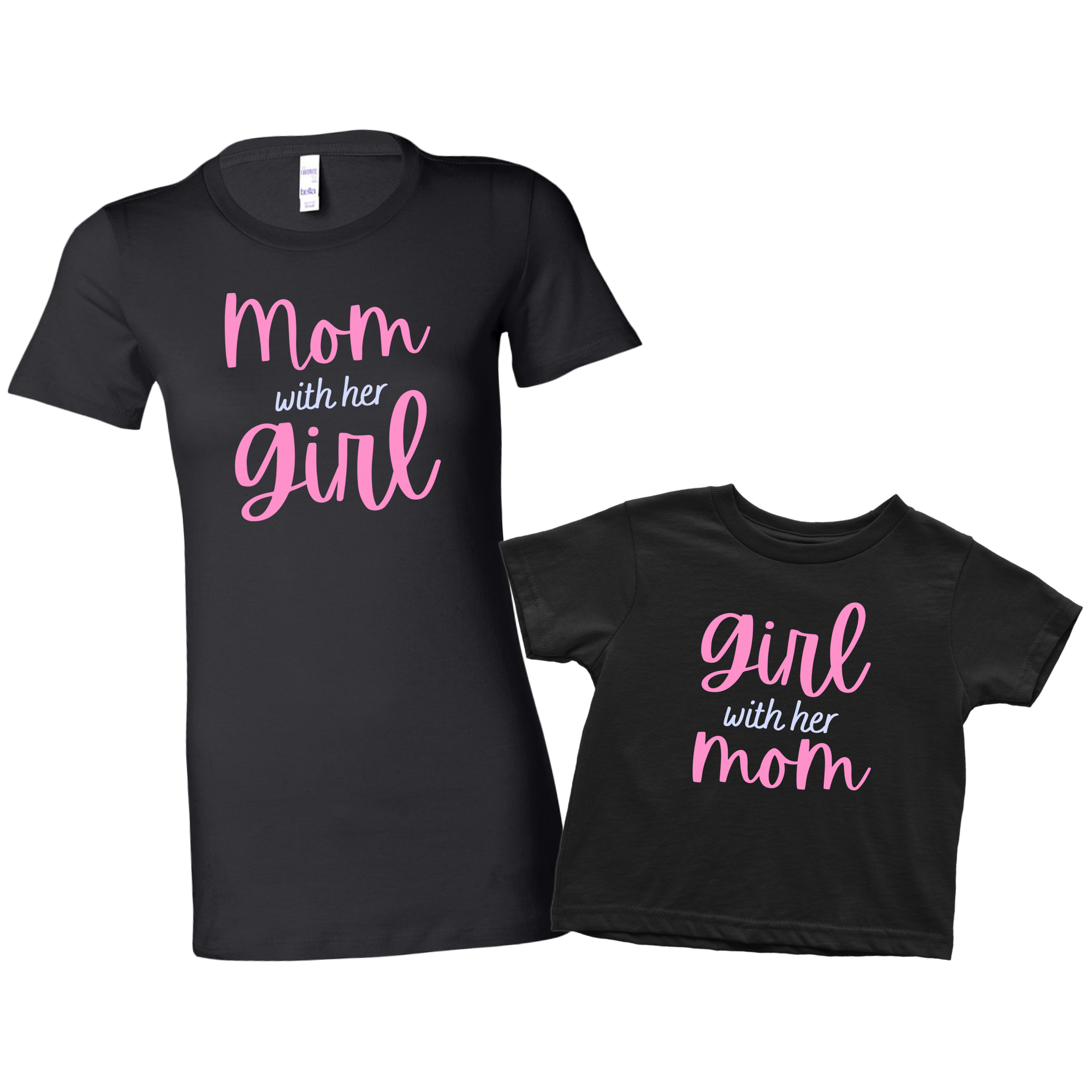 Mommy & Me Cursive Ribbon Shirt Set Combo