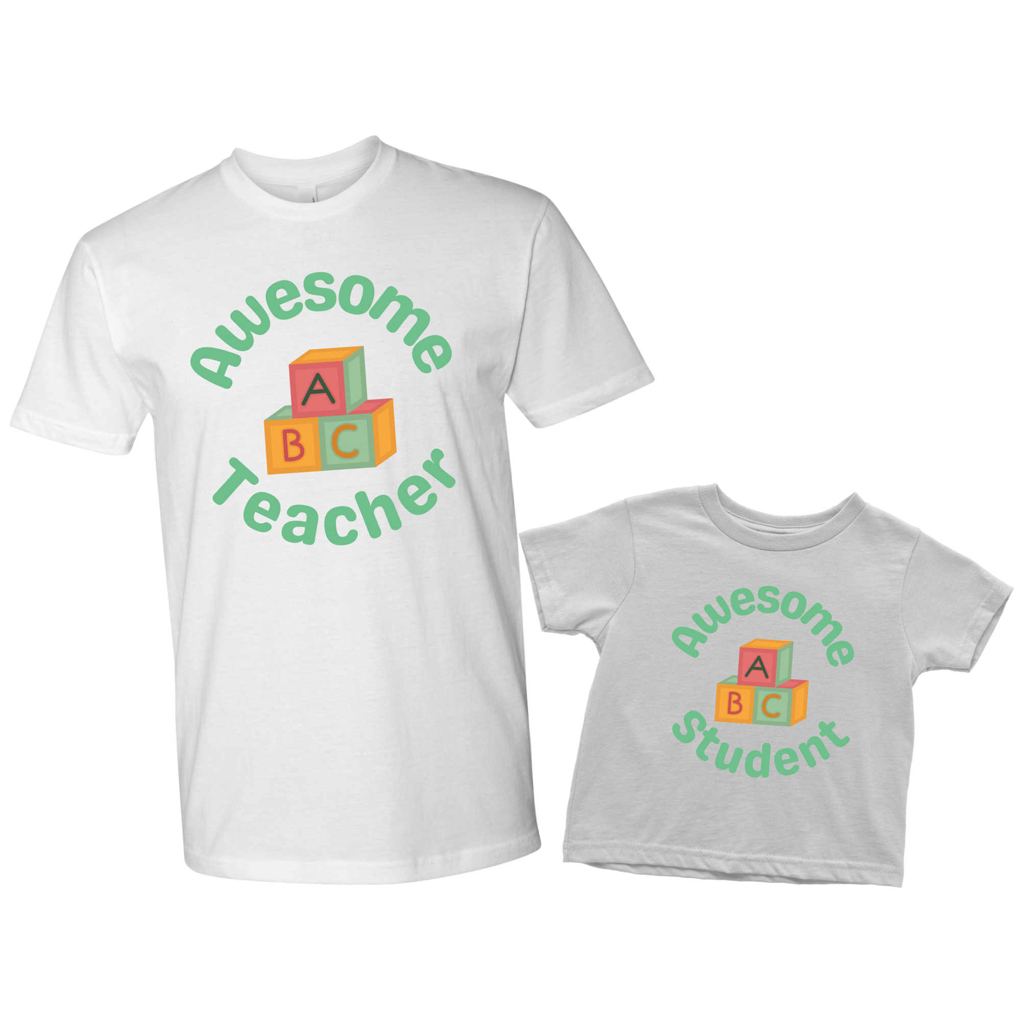 Awesome student and Teacher Daddy & Me Shirt Set Combo