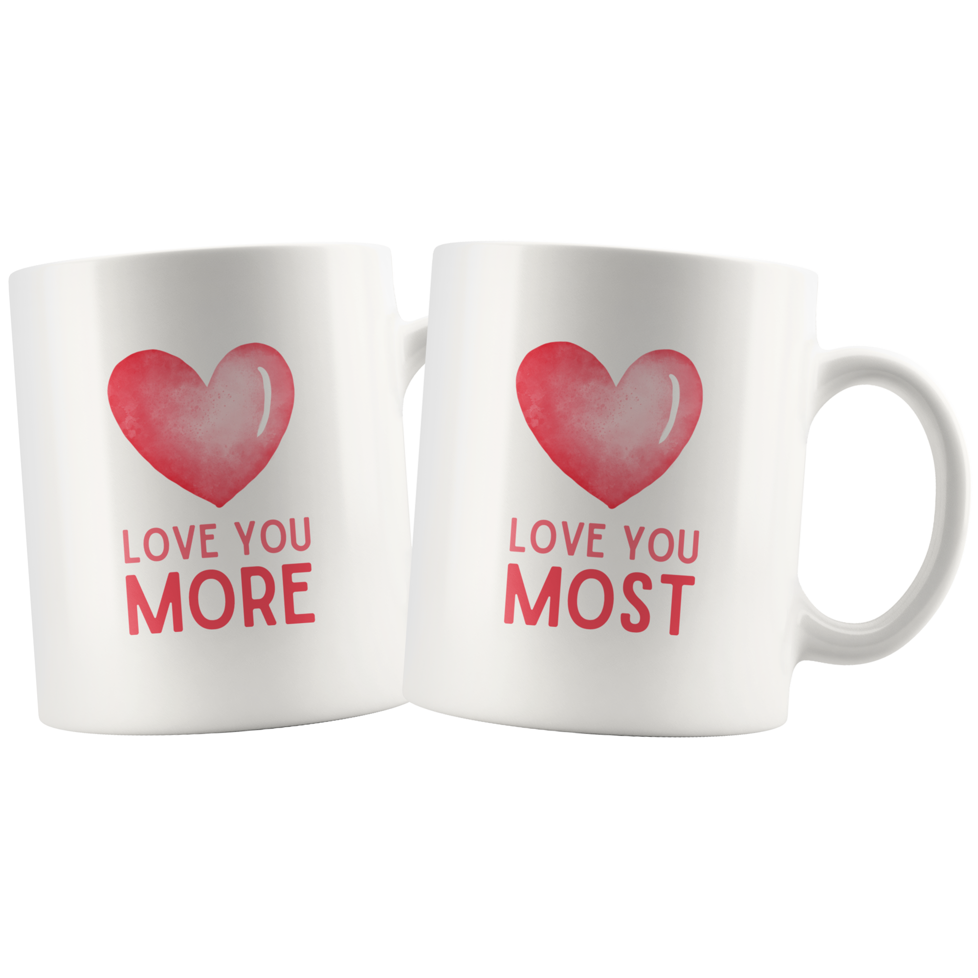 Love You Most, Love You More Heart Mug Set