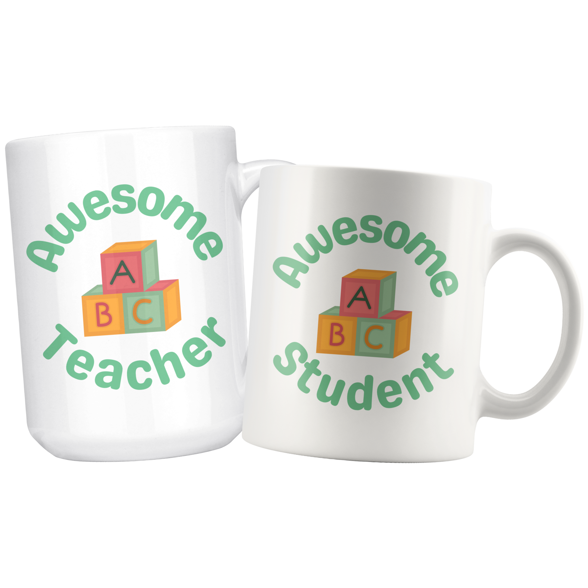 Awesome student and Teacher Daddy & Me Mug Set