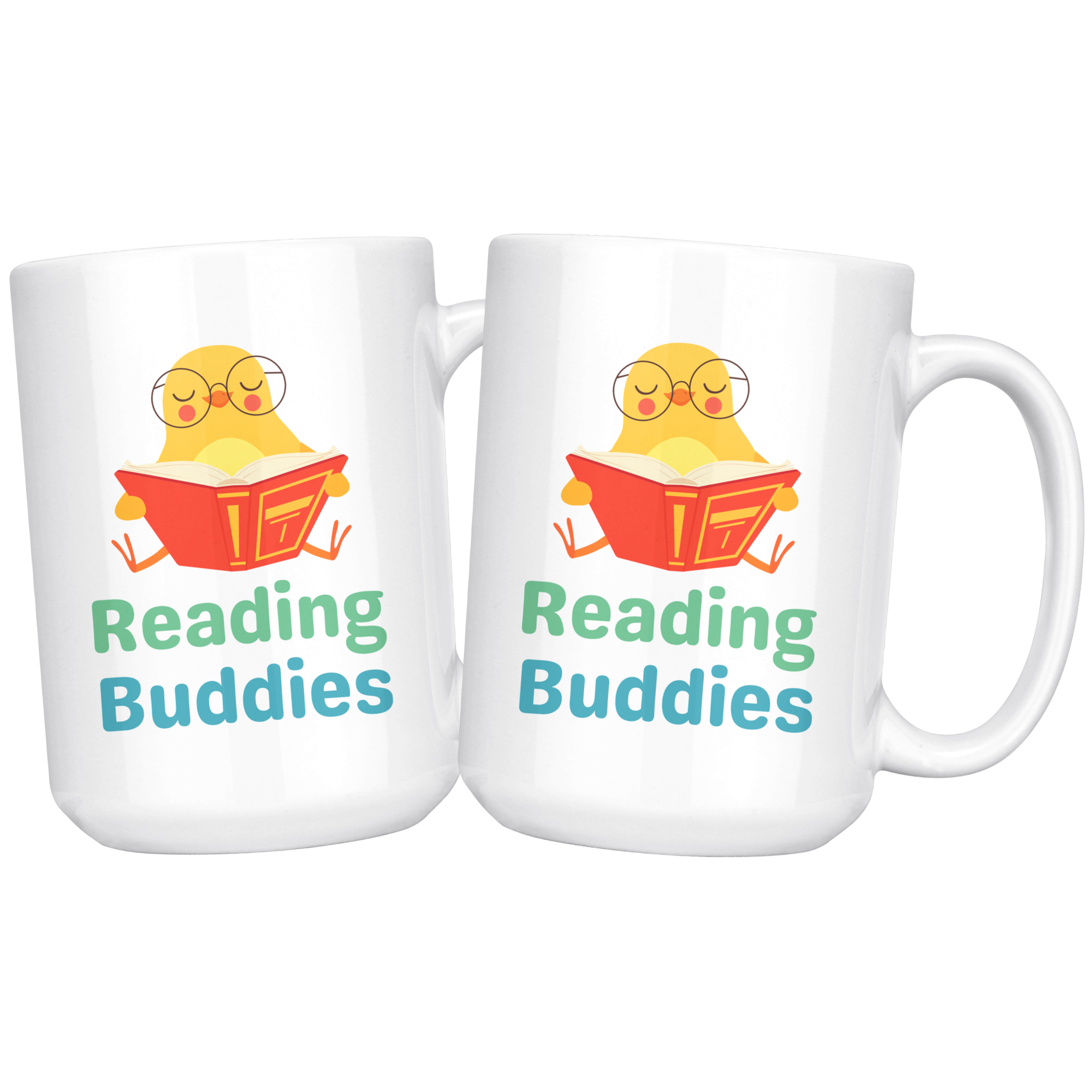 Reading Buddies Cute Bird Green Mug Set