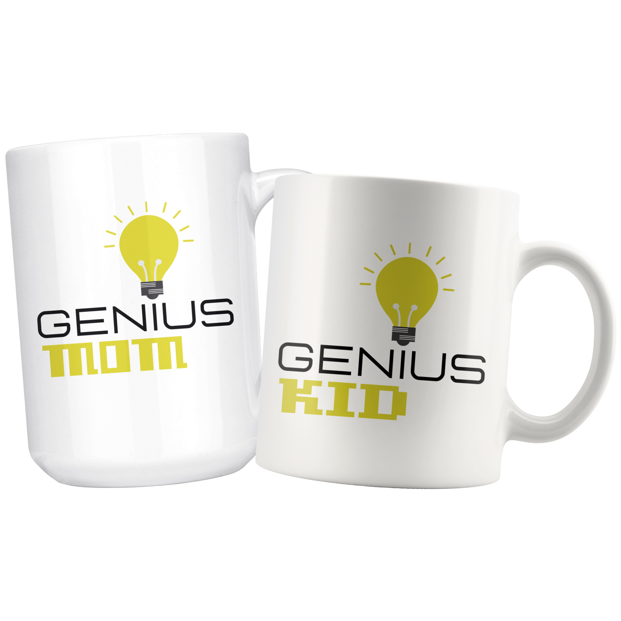 Genius Mom & Genius Kid 11oz+15oz Mug Set