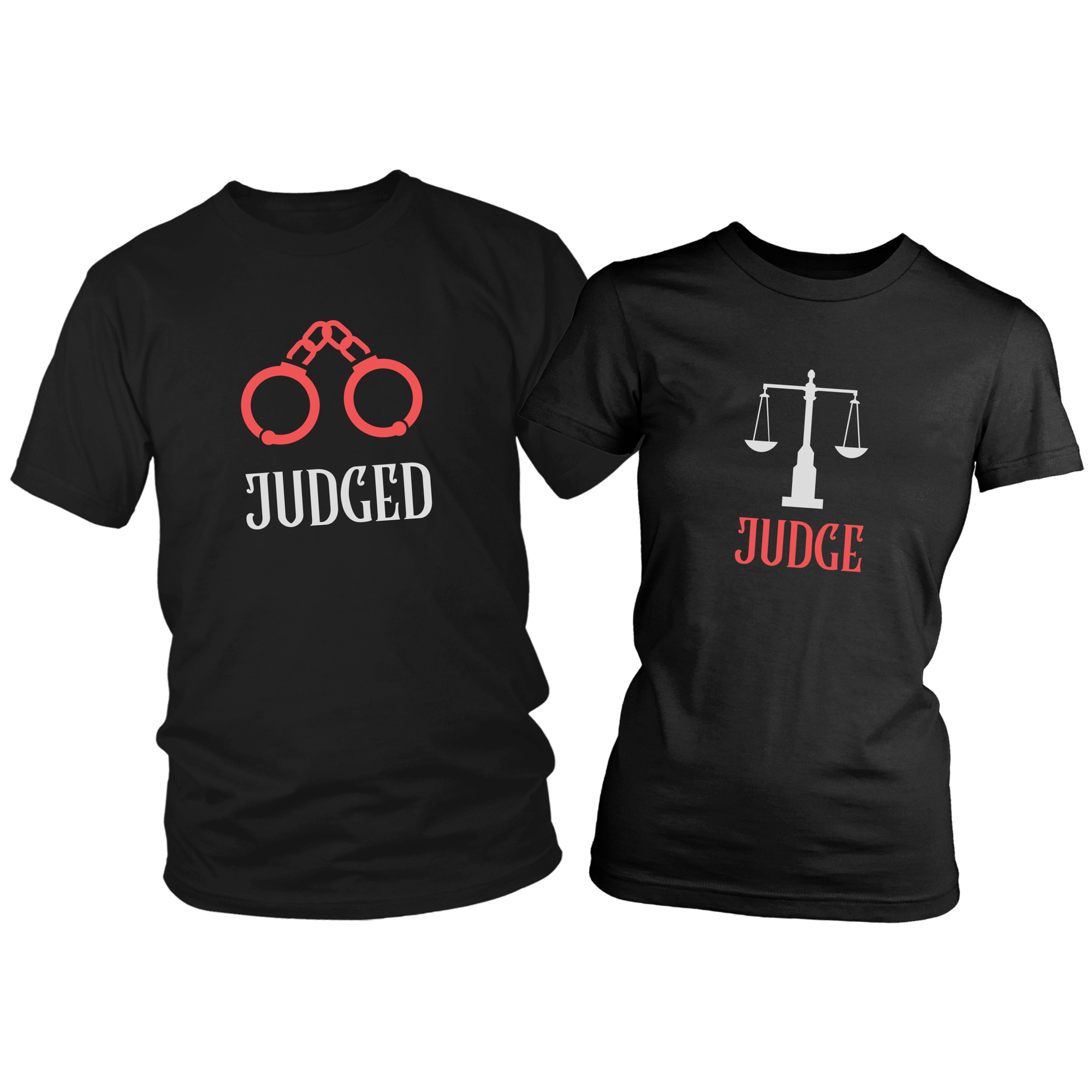 Judge & Judged Funny Couple T-Shirt Set Combo