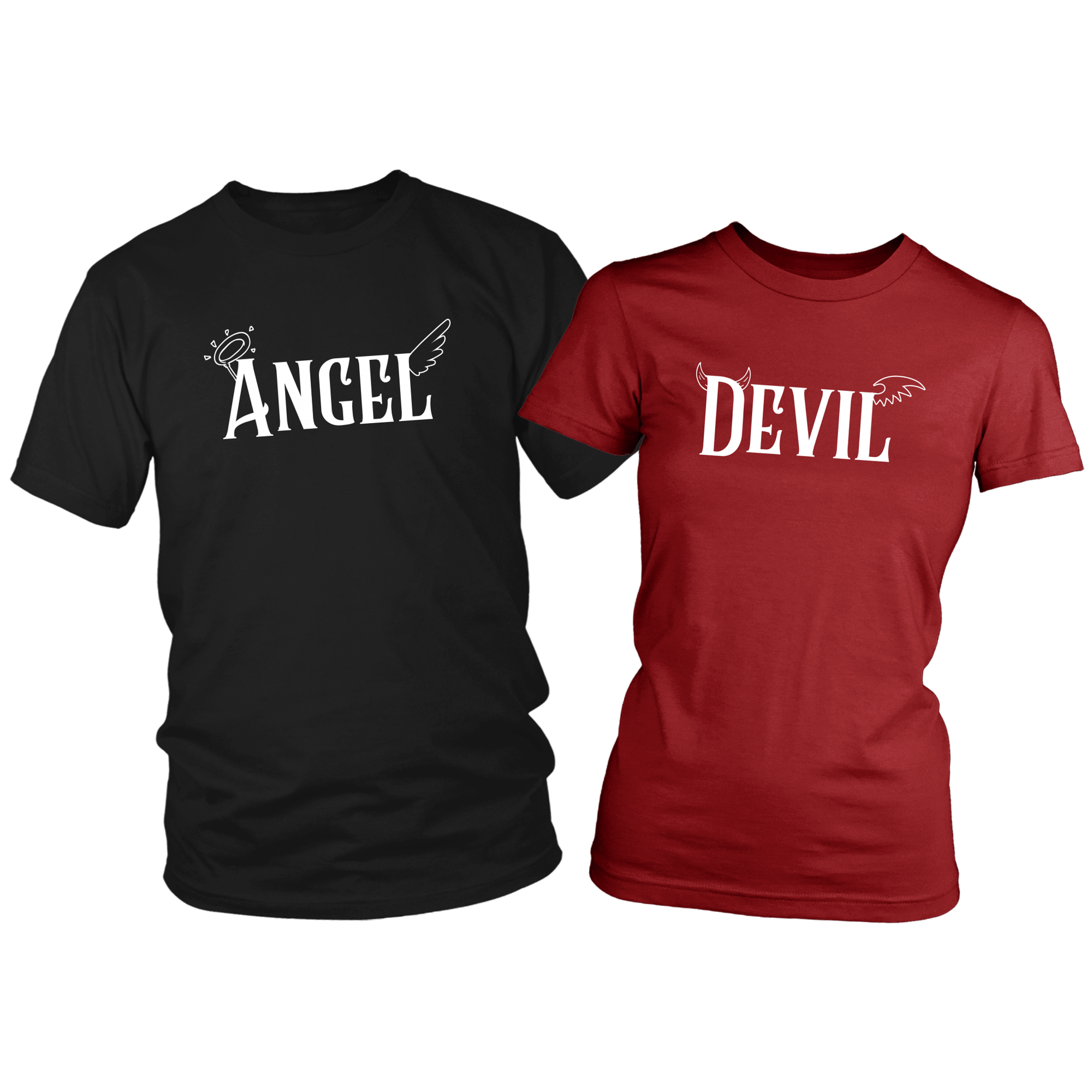 Devil ♀ & Angel ♂ Couple T-Shirt Set Combo