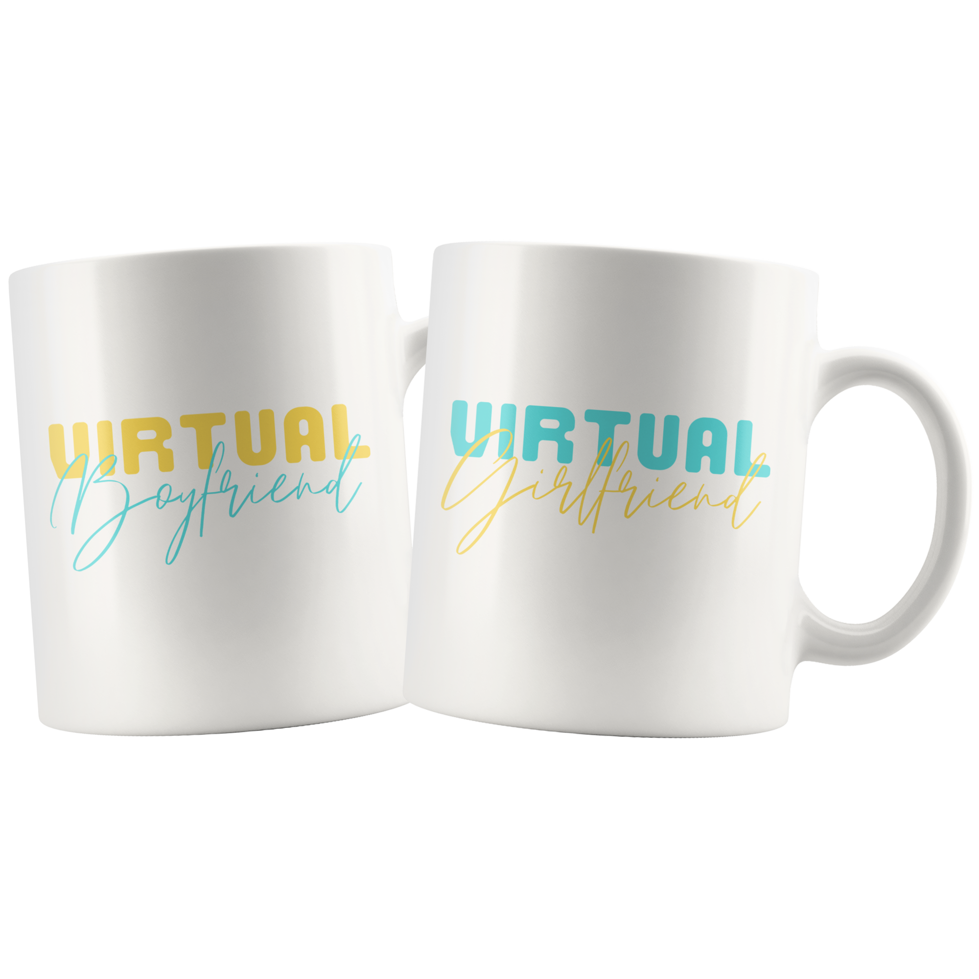 Virtual Boyfriend Virtual Girlfriend Long Distance Mug Set