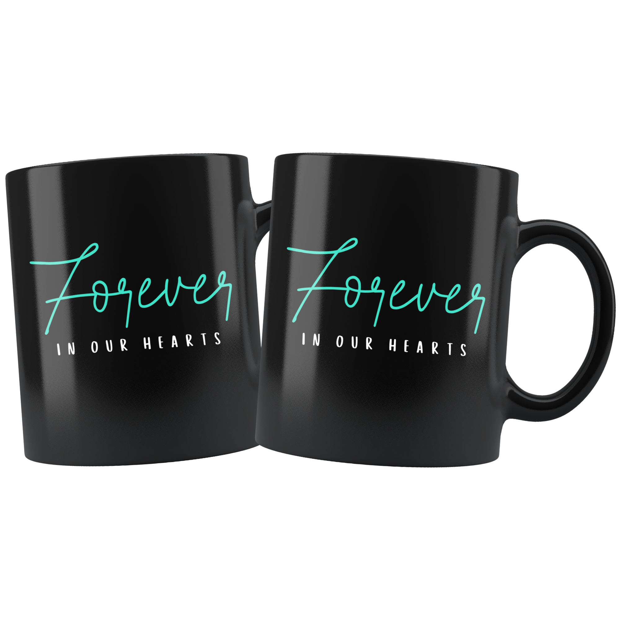 Forever In Our Hearts Black Mug Set