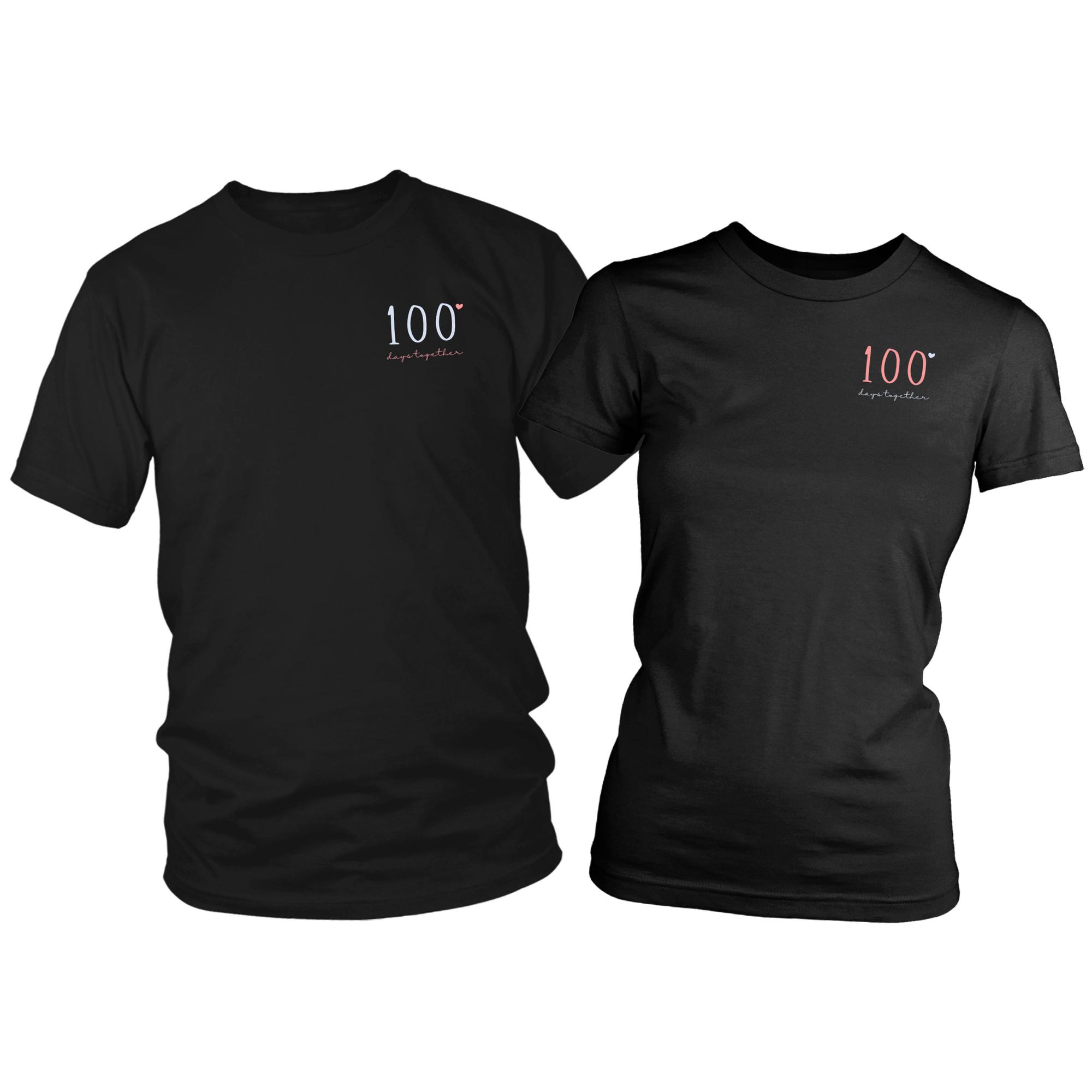 100 Days Together Couples T-Shirt Set