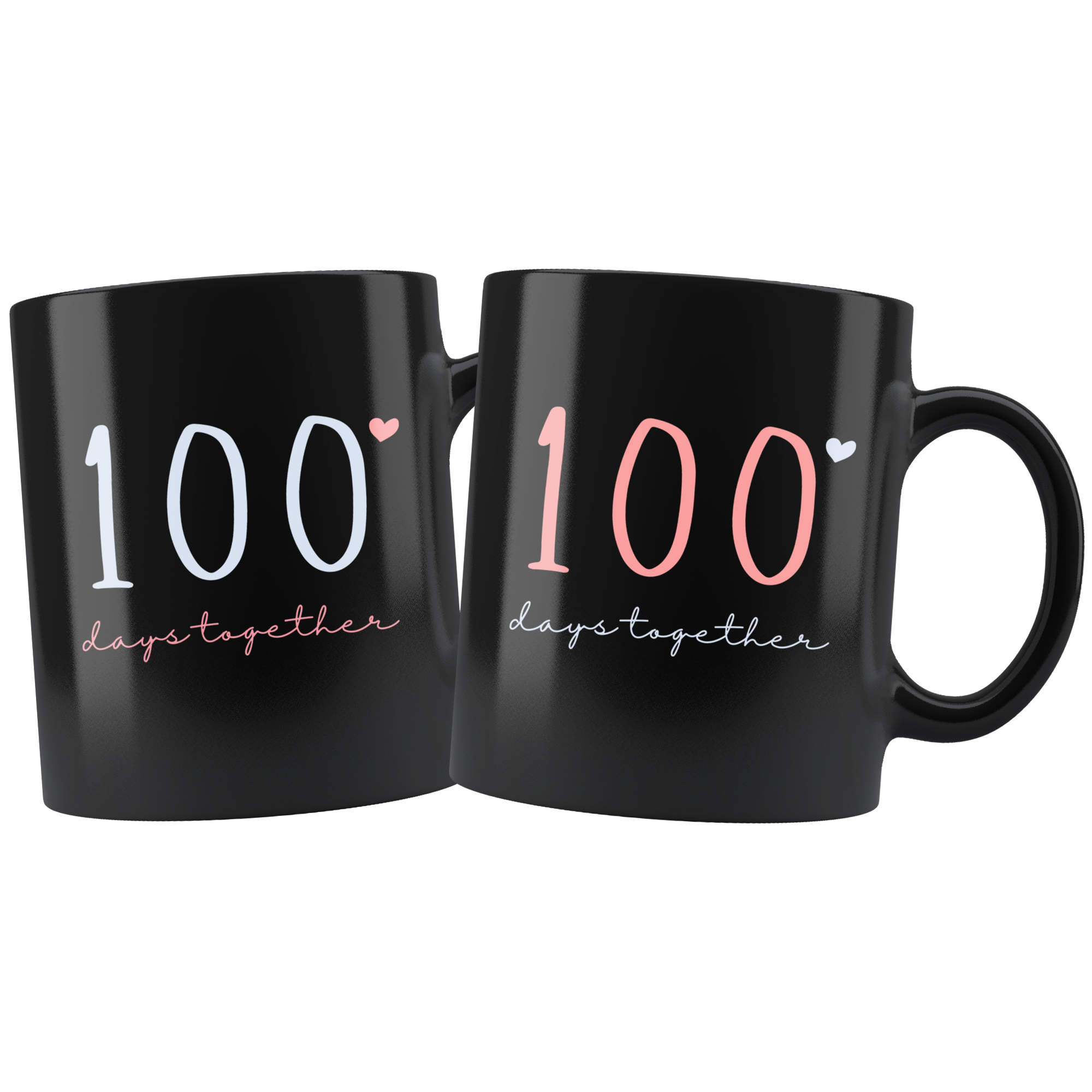 100 Days Together Couples Mug Set