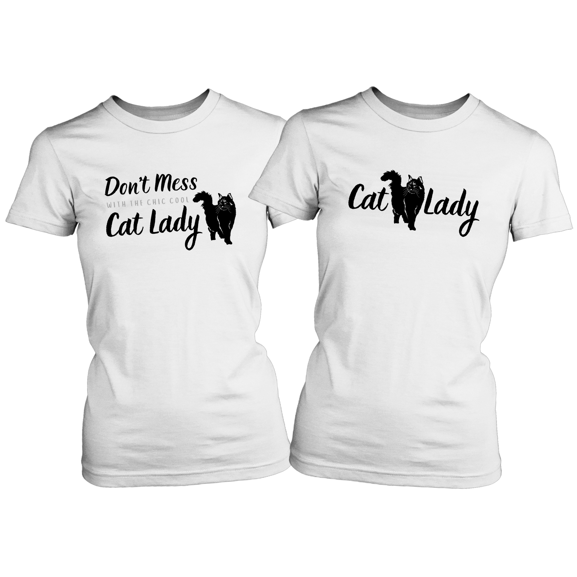 Don't Mess With the Chic Cool Cat Lady T-Shirt Set