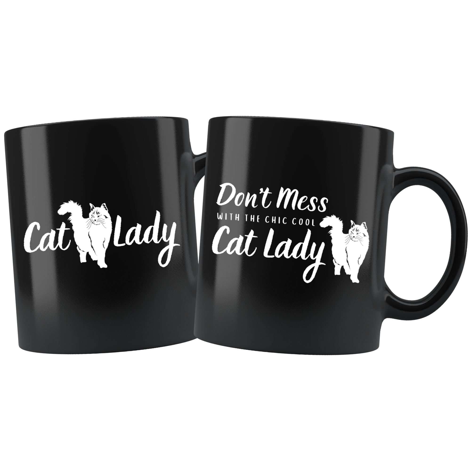 Don't Mess With the Chic Cool Cat Lady Mug Set