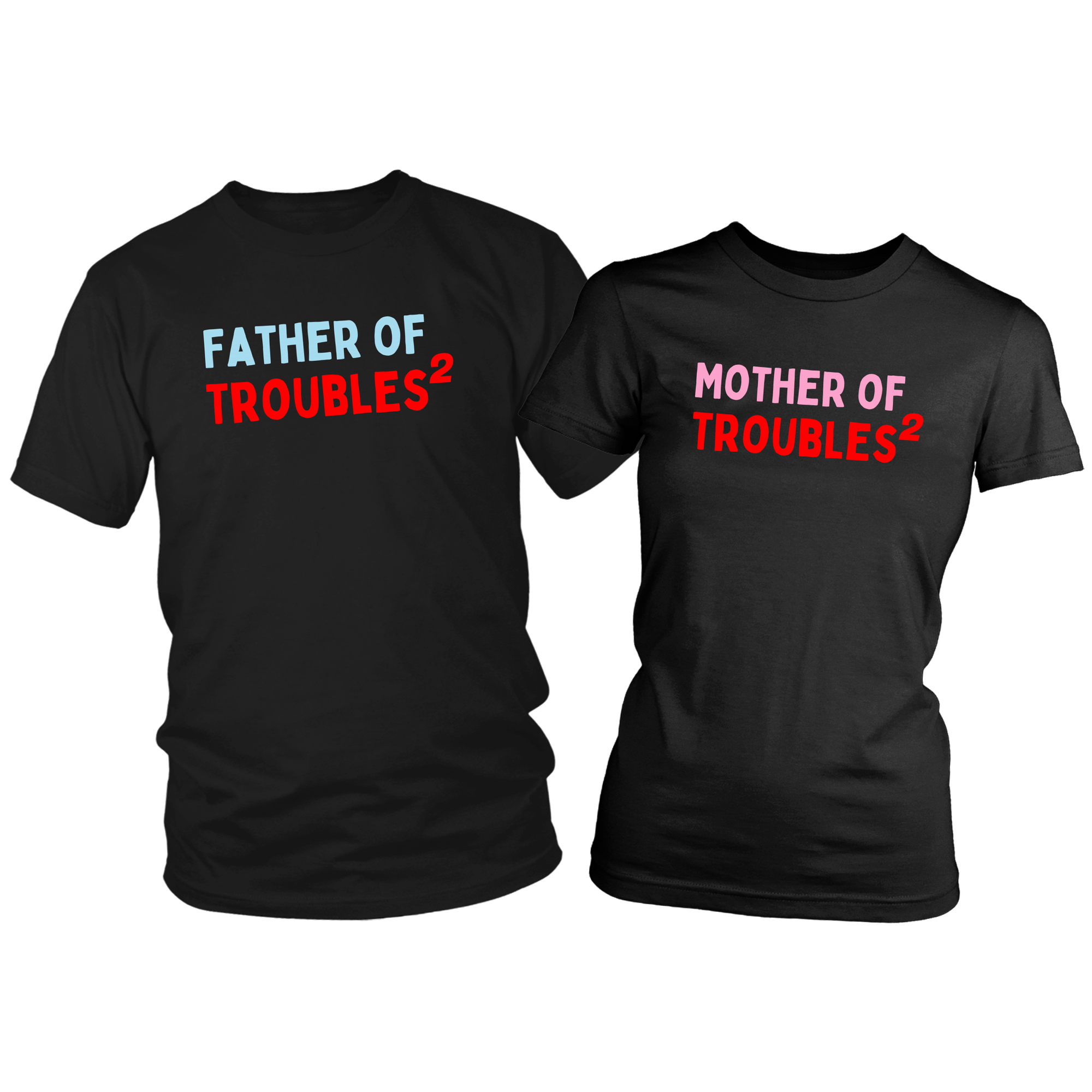 Double Trouble Twin Siblings Parents T-Shirt Set