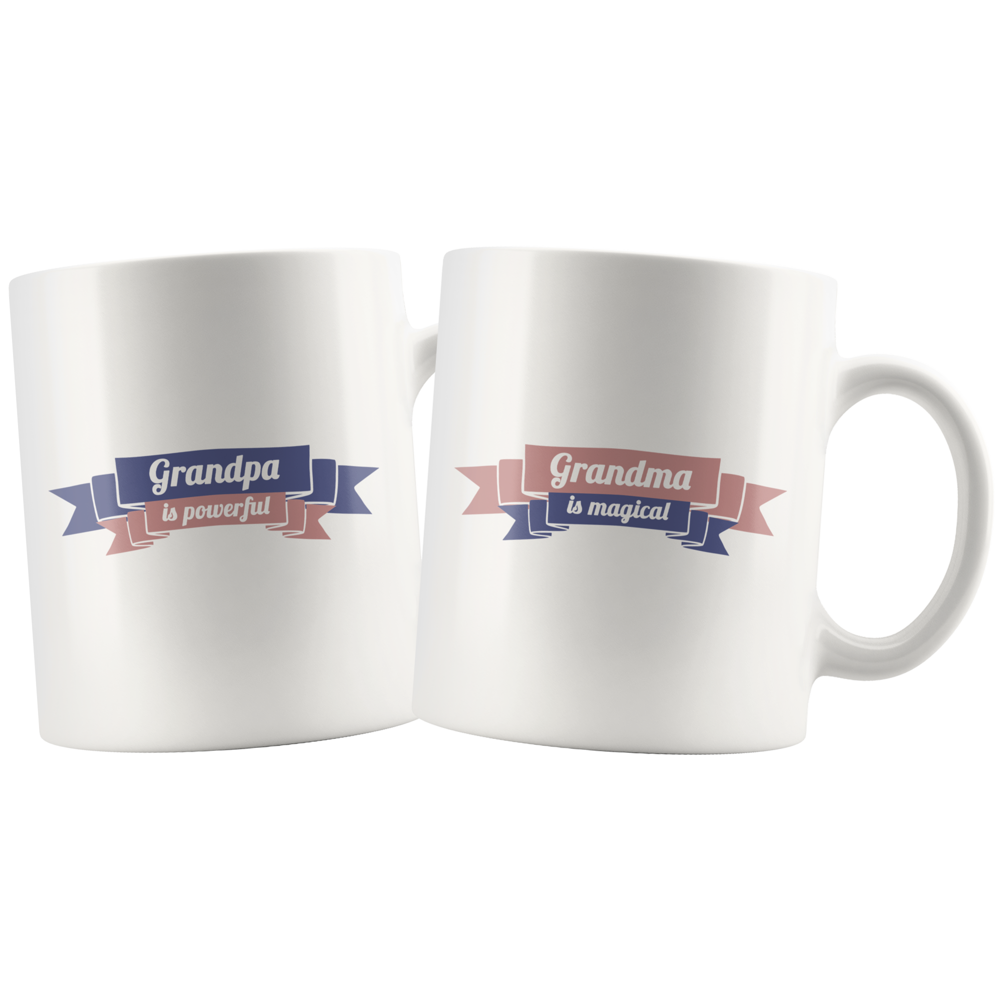 Powerful Grandpa Powerful Grandma Mug Set