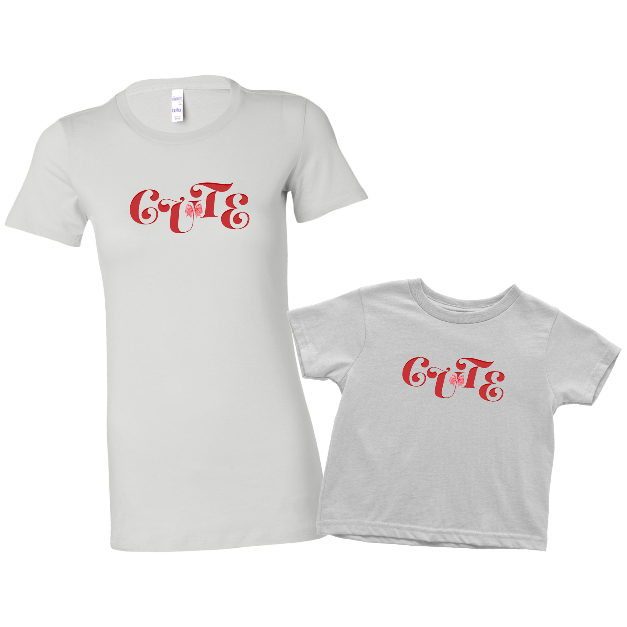 Cute with Ribbon Mom & Me T-Shirt Set