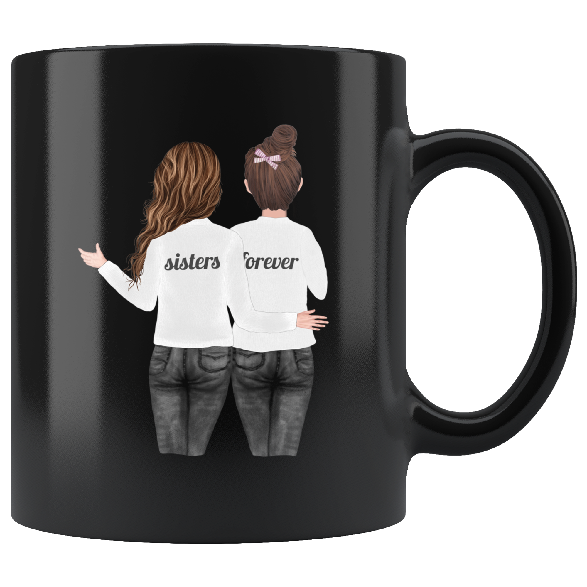 Sisters Forever Watercolor Mug Set