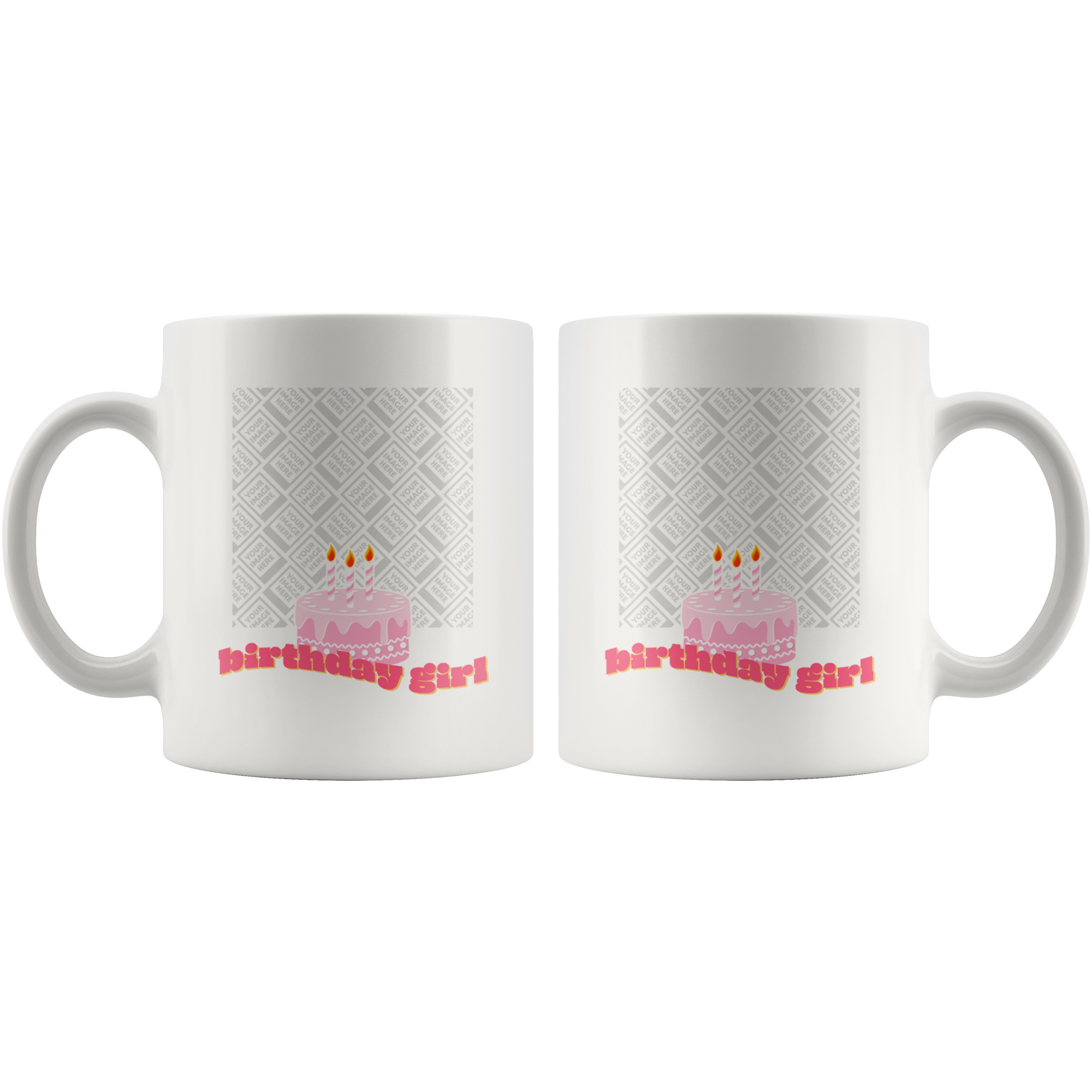 Birthday Girl Yummy Pink Cake Personalized Mug