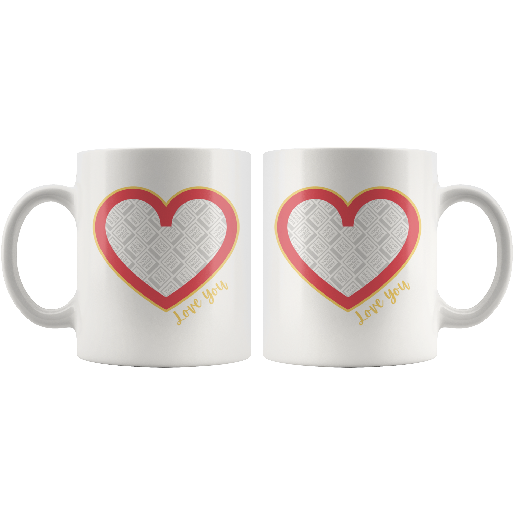 Love You Heart Frame Personalized Mug
