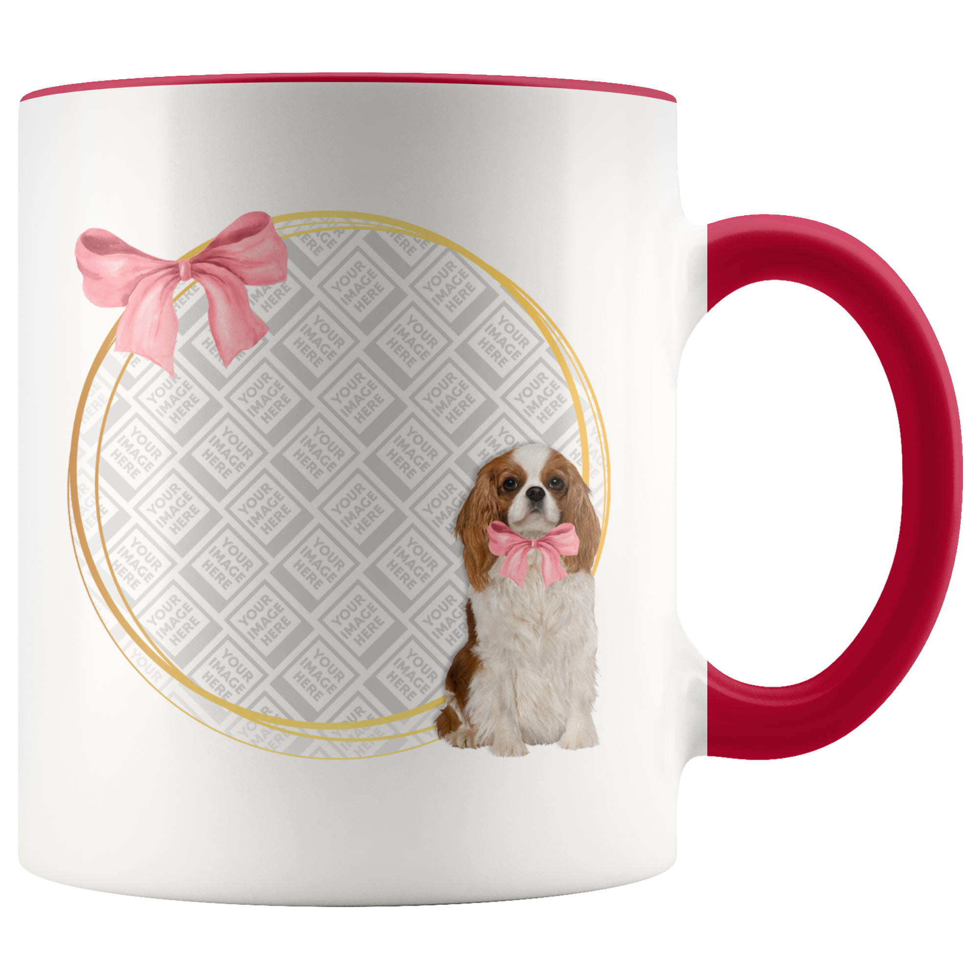 Pink Bow On My Puppy Personalized Mug