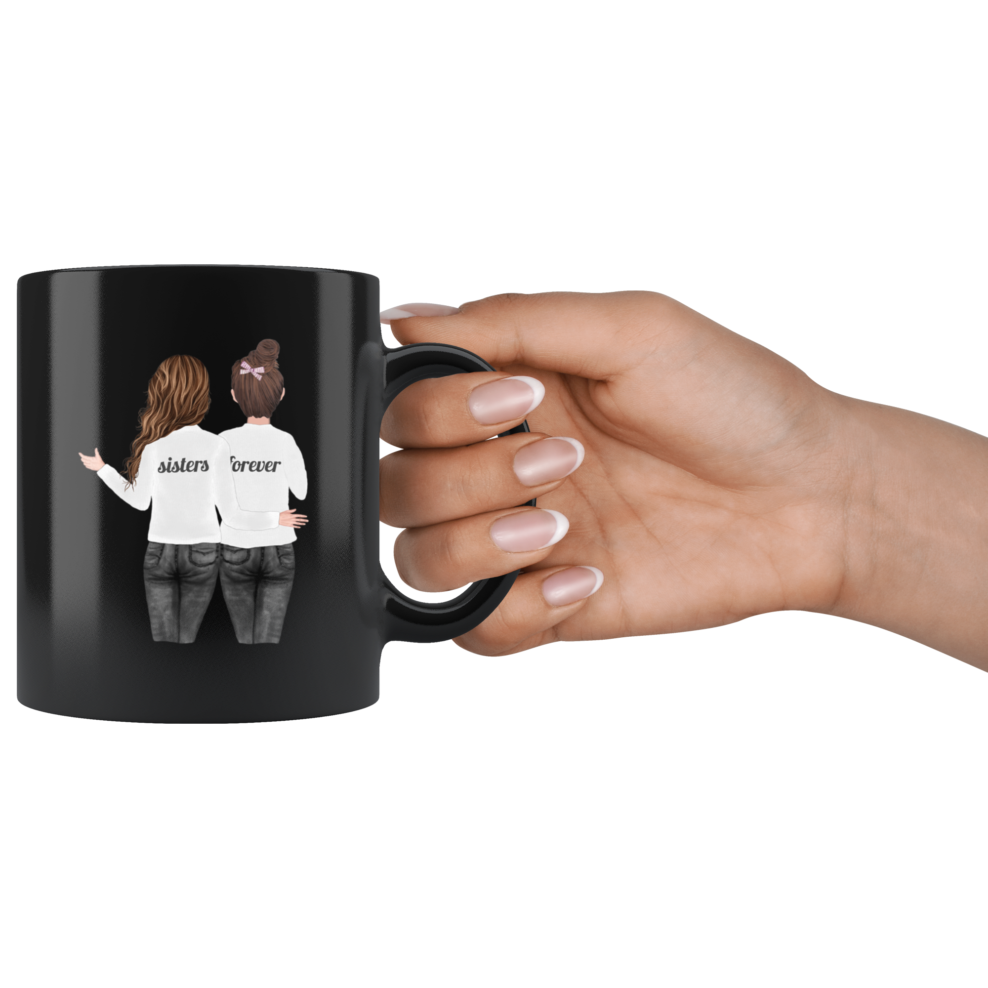 Sisters Forever Watercolor Mug Set