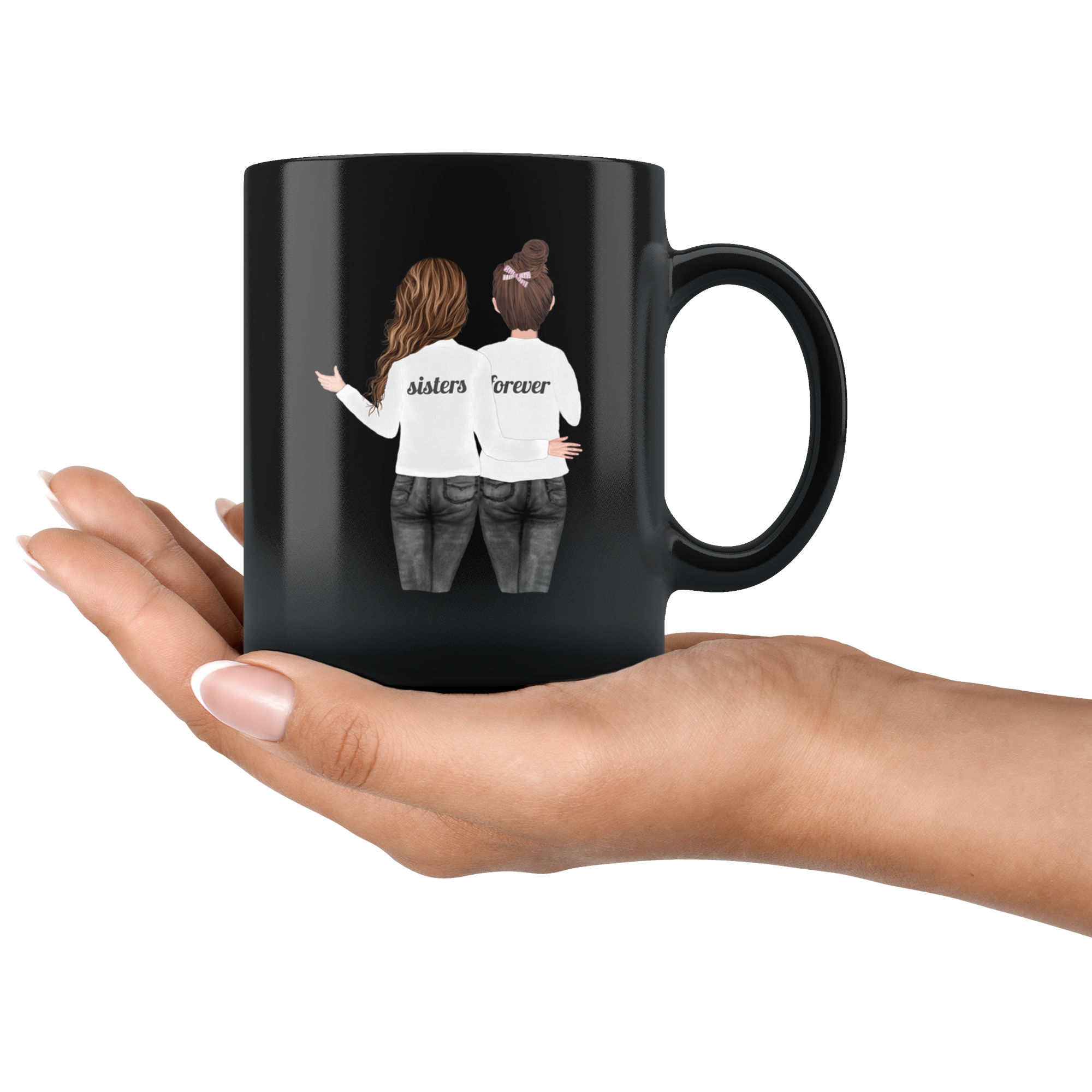 Sisters Forever Watercolor Mug Set