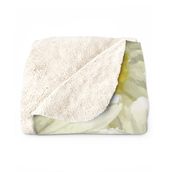 Lovely Daisies Flower Field Sherpa Fleece Blanket