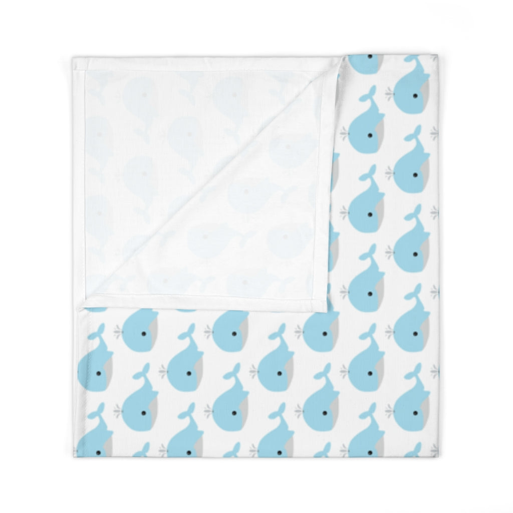 A Whale of a Time Blue Whales Baby Swaddle Blanket
