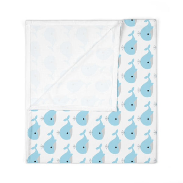 A Whale of a Time Blue Whales Baby Swaddle Blanket