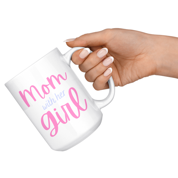 Mommy & Me Cursive Ribbon 11oz+15oz Mug Set