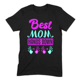 Load image into Gallery viewer, Best Mom Hands Down Cute Initial Handprint Personalized T-Shirt