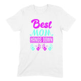 Load image into Gallery viewer, Best Mom Hands Down Cute Initial Handprint Personalized T-Shirt