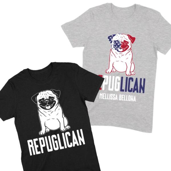 Repuglican Cute Pug Dog Political Personalized T-Shirt