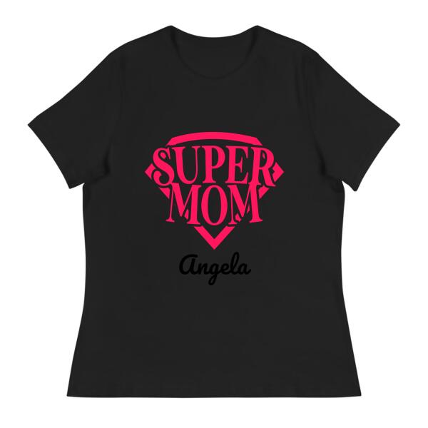 Super Mom Diamond Name Personalized T-Shirt