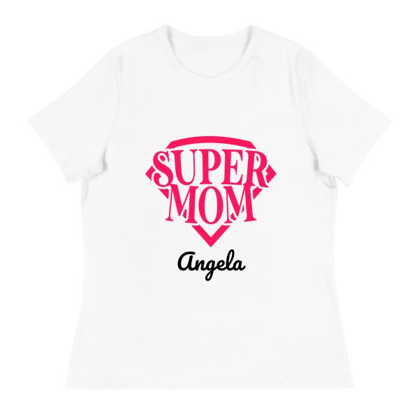 Super Mom Diamond Name Personalized T-Shirt
