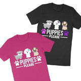 Load image into Gallery viewer, Puppies Please Cute Accent Color Personalized T-Shirt