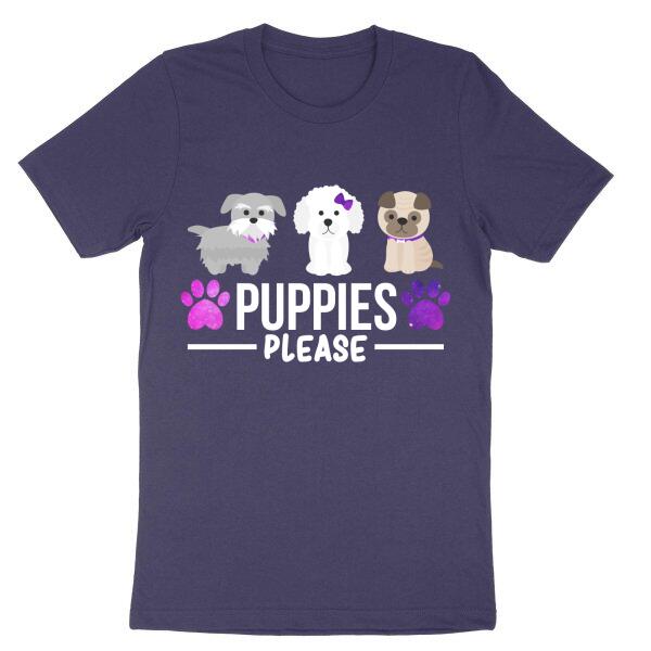 Puppies Please Cute Accent Color Personalized T-Shirt