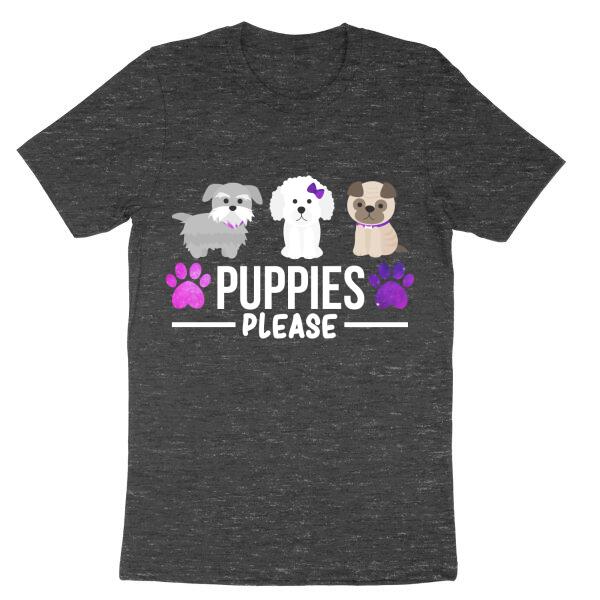 Puppies Please Cute Accent Color Personalized T-Shirt