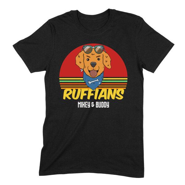 Ruffians Retro Sunset Matching Pet Lover T-Shirt Bandana Set