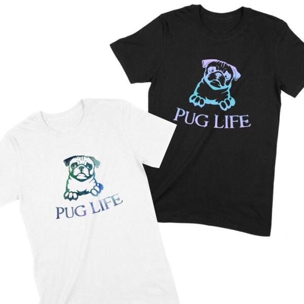 Pug Life Cute Pug Dog Personalized Color T-Shirt Main image