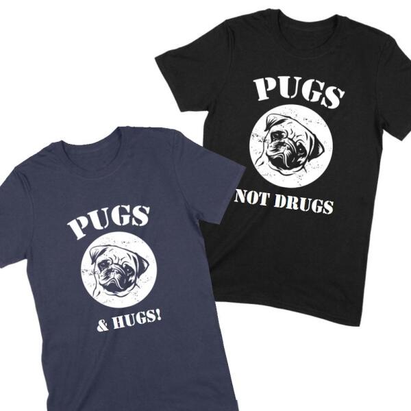 Pugs Personalized Tagline Message T-Shirt Main image