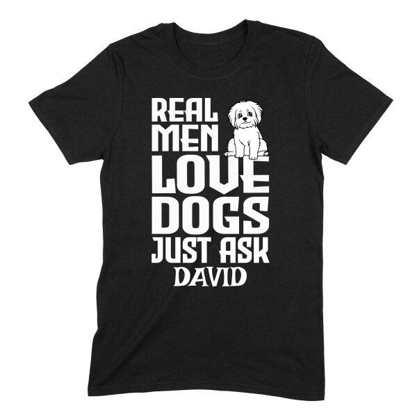 Real Men Love Dogs Personalized Name T-Shirt Secondary image
