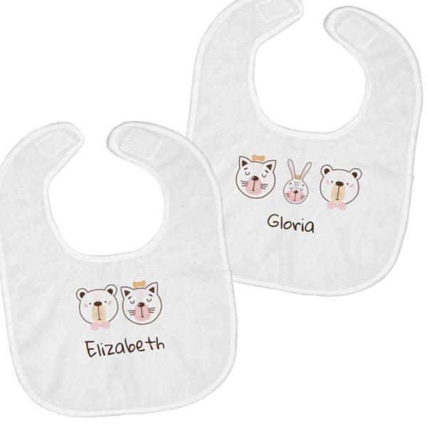 Adorable Forest Animals Personalized Baby Bib Main image