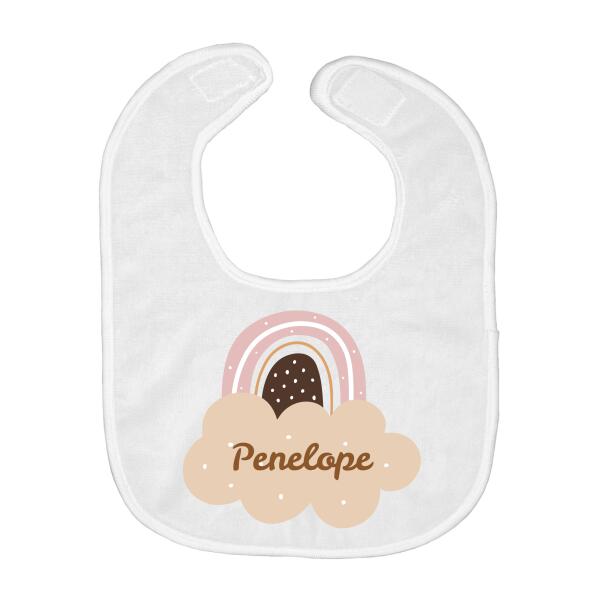 Pastel Rainbow Cute Personalized Baby Bib Secondary image