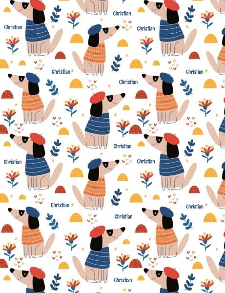 Classy French Dog Personalized Baby Swaddle Blanket