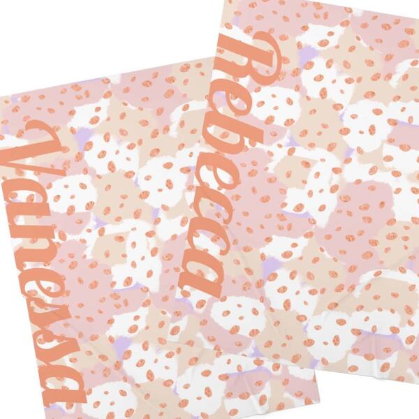 Rose Gold Pastel Patterned Personalized Baby Swaddle Blanket Main image