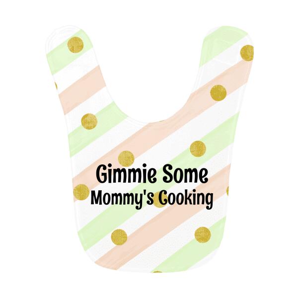 Gimmie Some Polka Dot Pastels Personalized Baby Bib Secondary image